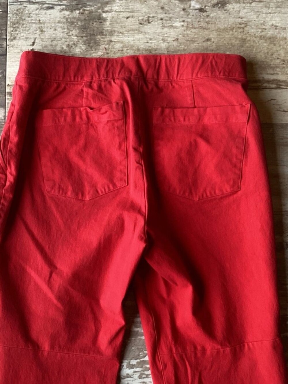 SPANX Red On The Go Crop Wide Leg Stretch Twill Pants Women’s Medium - Picture 7 of 8
